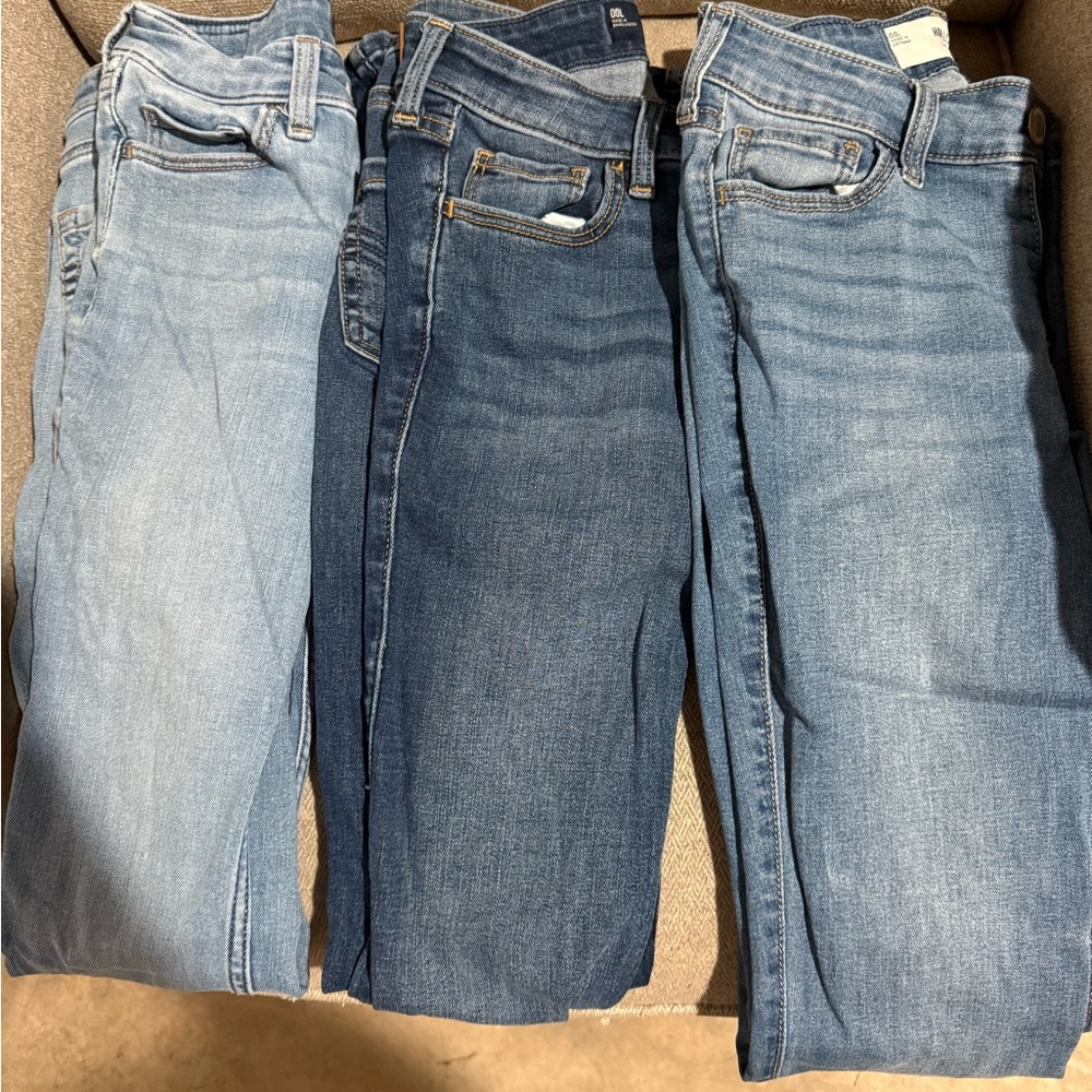 Hollister Women's Boot Cut Jeans in Light, Dark, and Medium Blue